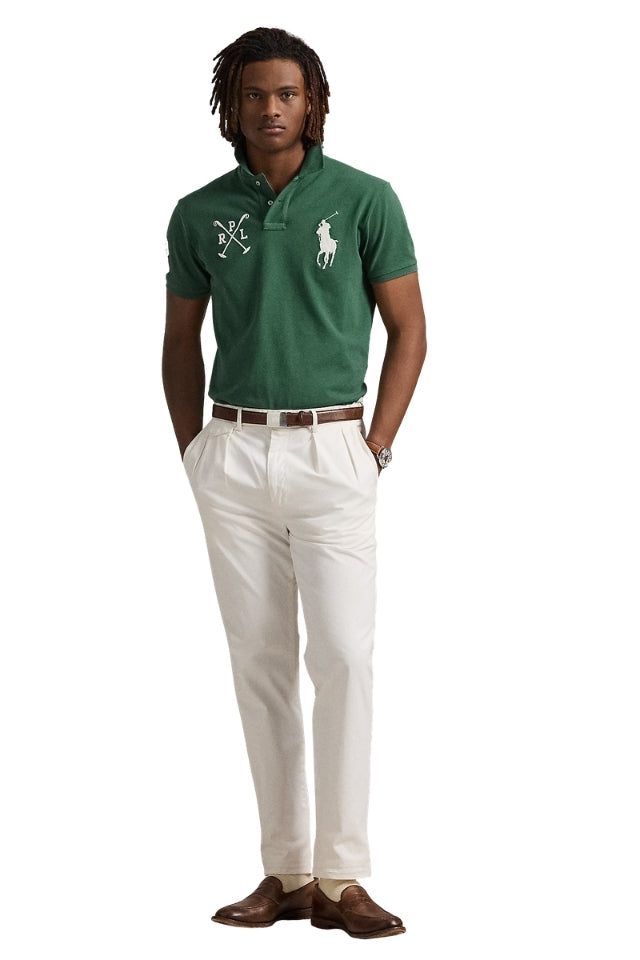 Custom Slim Fit Big Pony Polo Shirt - Green