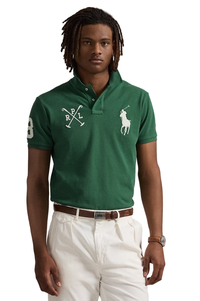 Custom Slim Fit Big Pony Polo Shirt - Green