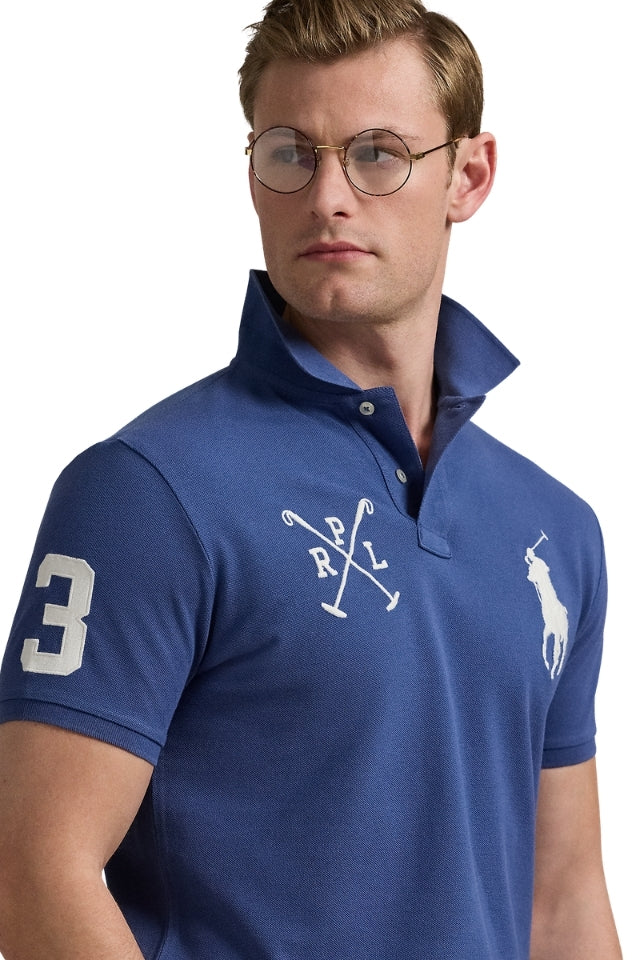 Custom Slim Fit Big Pony Polo Shirt - Navy