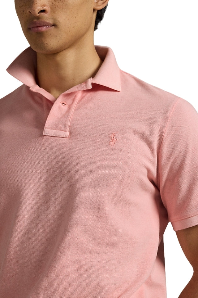 Custom Slim Mineral-Dyed Mesh Polo Shirt
