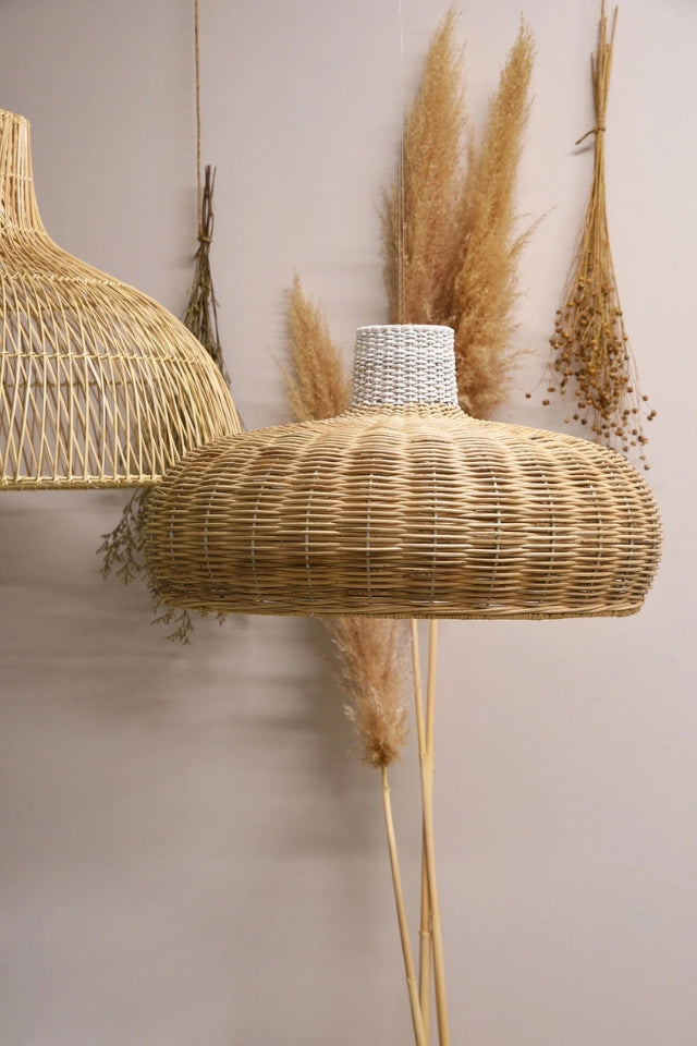 Dalat Round Lightshade - Natural/White