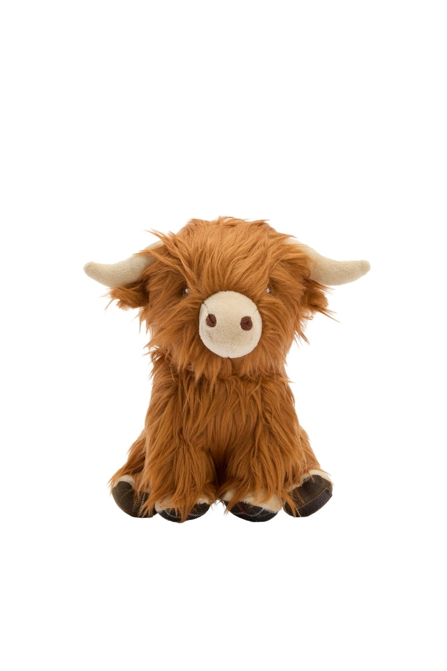 Dog Highland Cow Toy - Brown/Classic Tartan