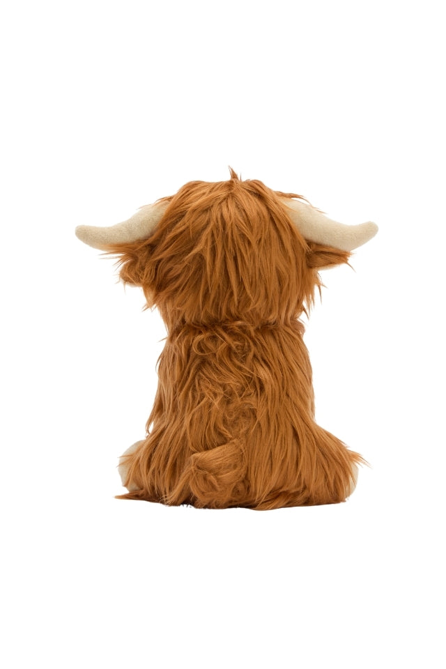 Dog Highland Cow Toy - Brown/Classic Tartan
