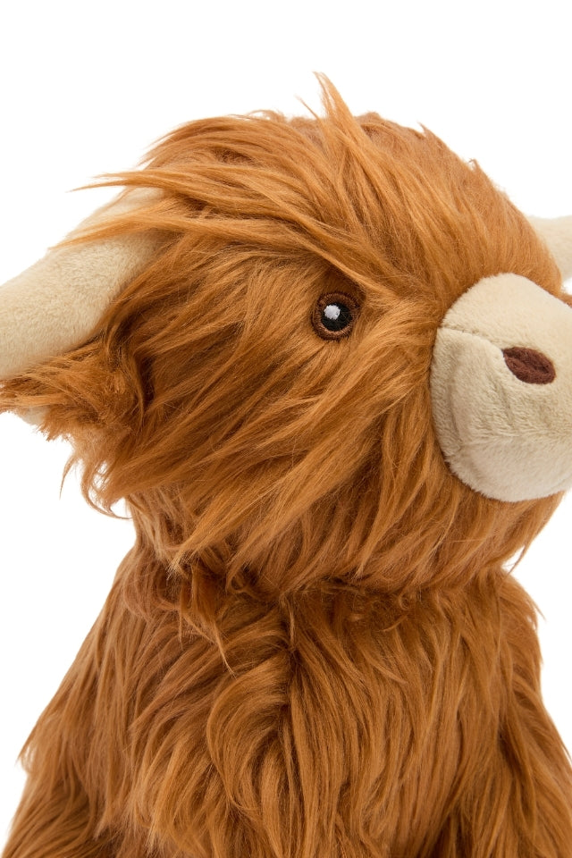 Dog Highland Cow Toy - Brown/Classic Tartan