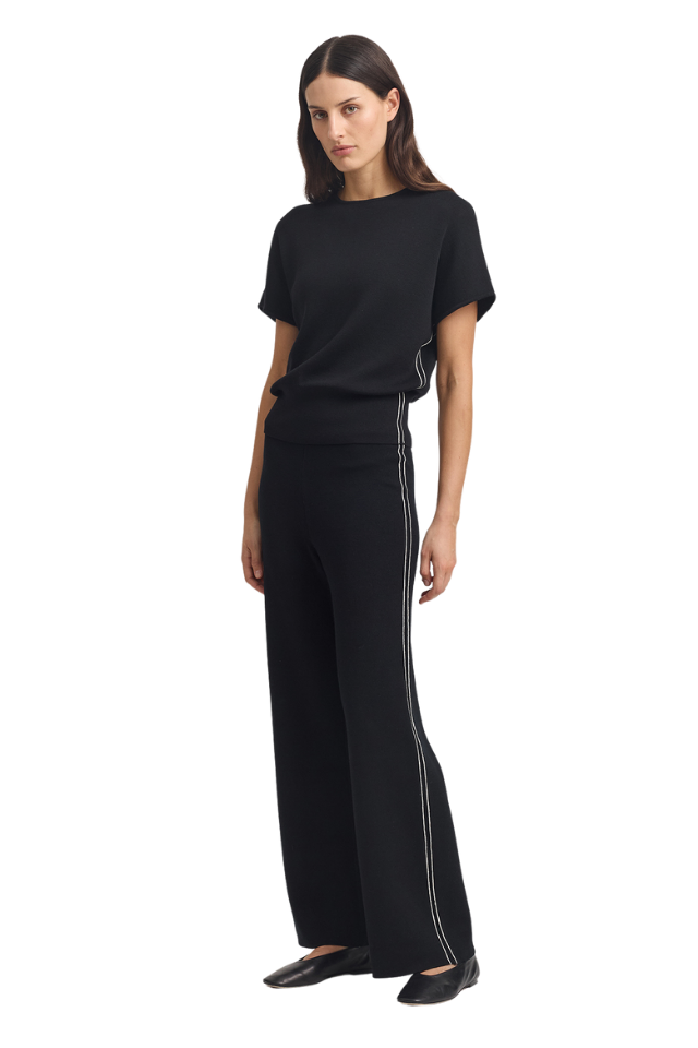 Dolman Sleeve Top - Black White