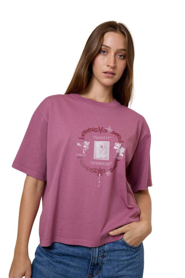 Dopamine Square Tee - Delta Berry