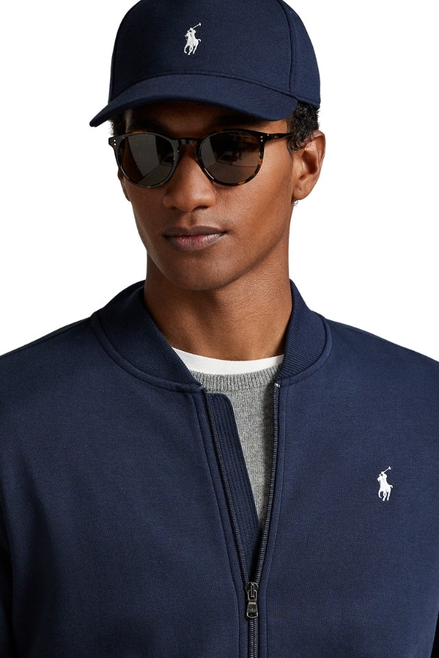 Double Knit Bomber Jacket - Navy