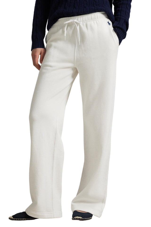 Drawstring Fleece Wide-Leg Sweatpant