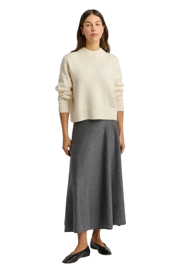 Drop Shoulder Crew - Ivory