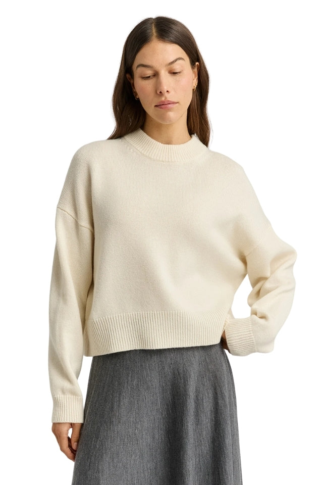 Drop Shoulder Crew - Ivory