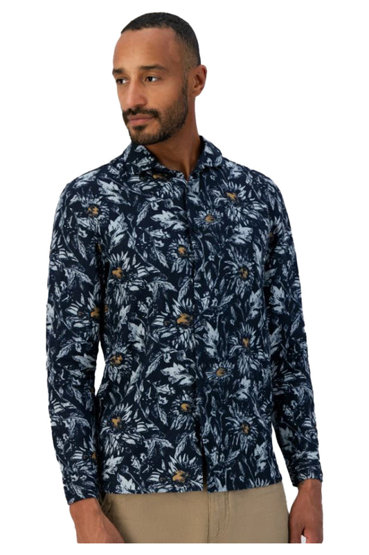 Dstrezzed 303728 Painted Flower Shirt Dark Navy 