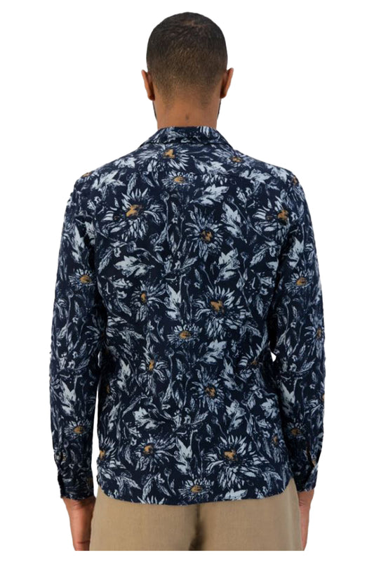 Dstrezzed 303728 Painted Flower Shirt Dark Navy 