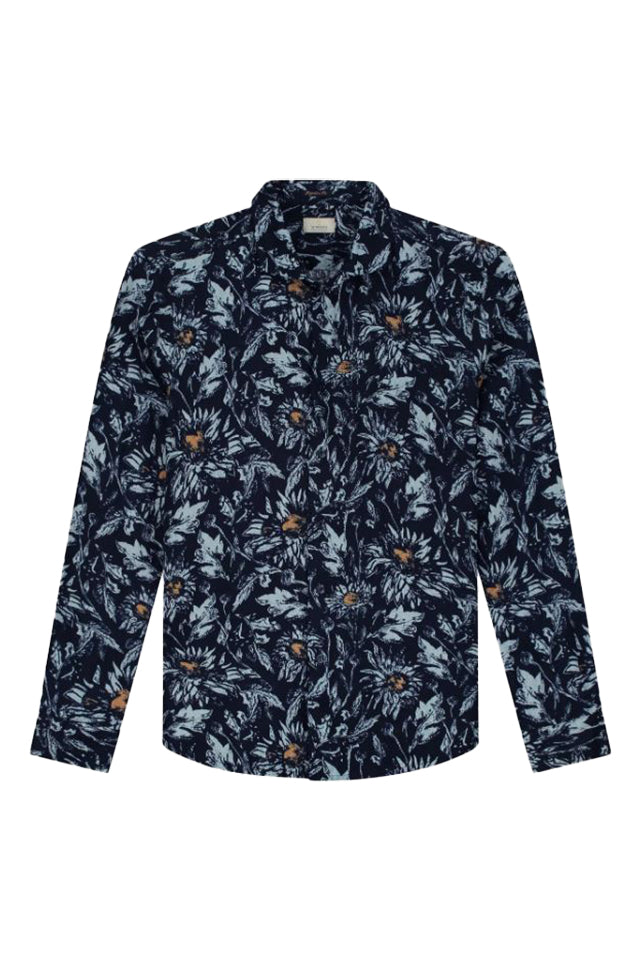 Dstrezzed 303728 Painted Flower Shirt Dark Navy 