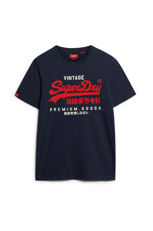 Duo Vintage Logo T Shirt - Richest Navy