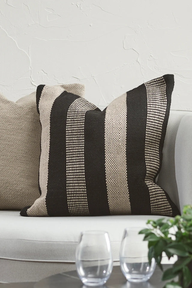 Easton Cushion - Black/Taupe
