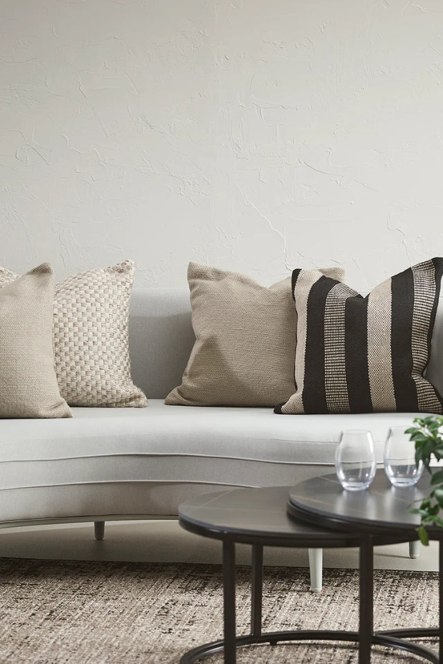 Easton Cushion - Black/Taupe