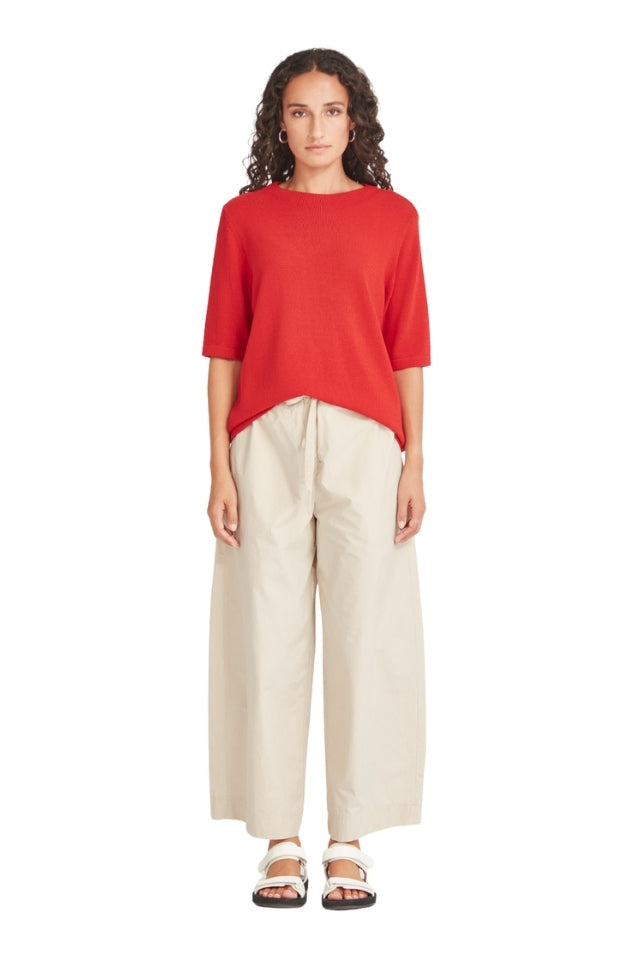 Echo Knit Tee - Scarlet