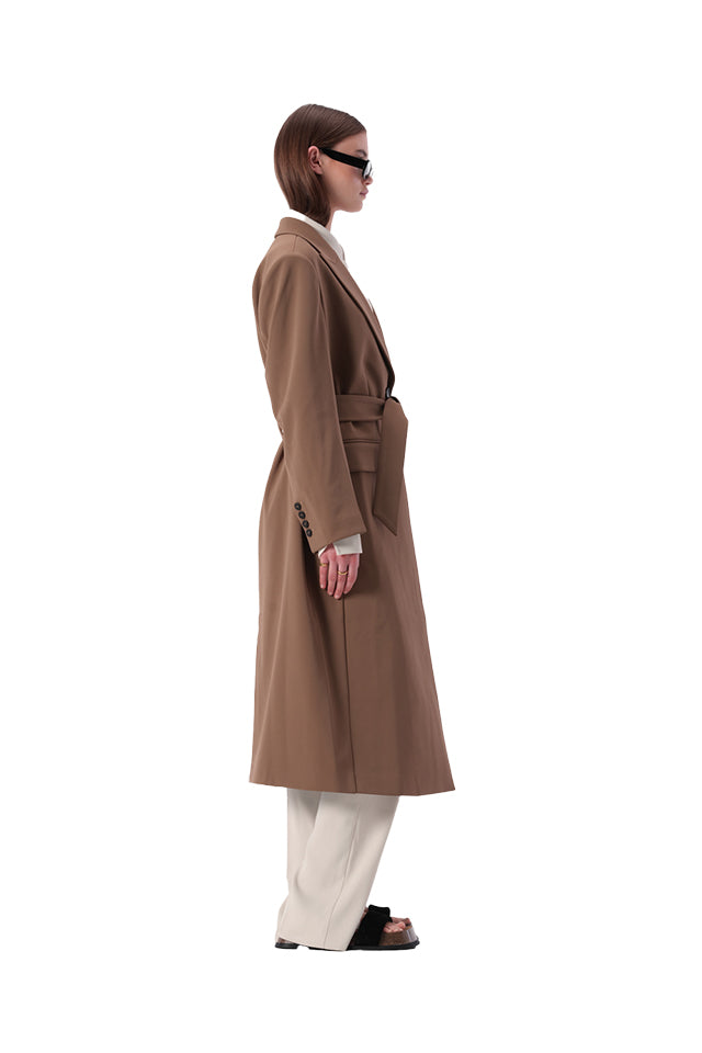 Elka Collective K32512 Raquel Coat Dark Taupe - Closed
