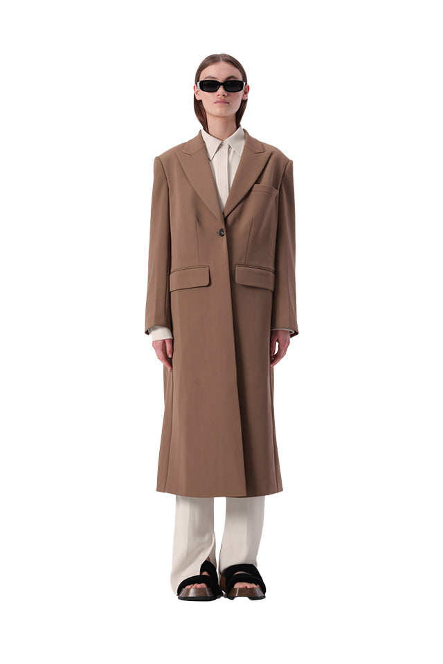 Elka Collective K32512 Raquel Coat Dark Taupe - Open