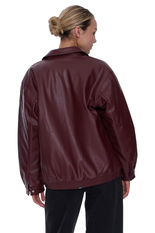 Elka Leather Jacket - New Maroon