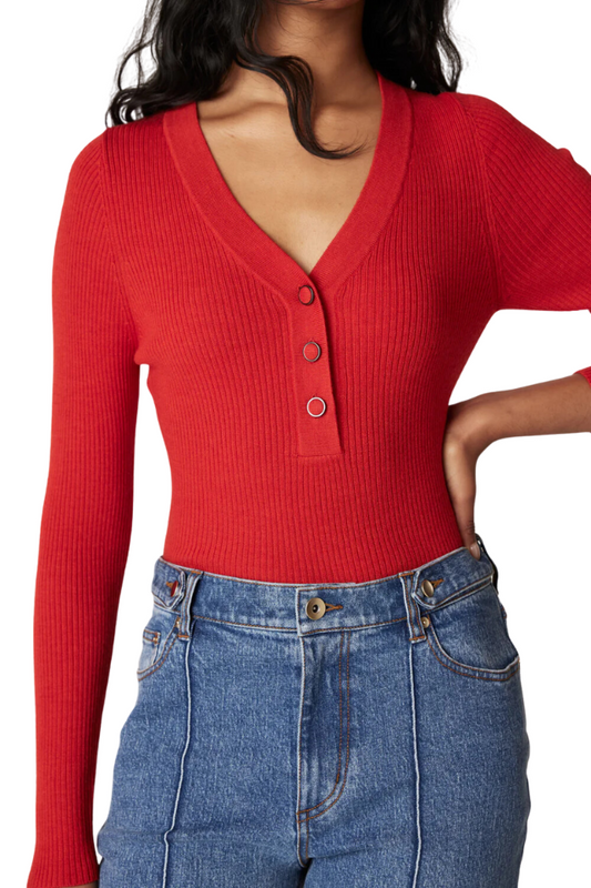 Elsa Merino Jumper - Tomato Red