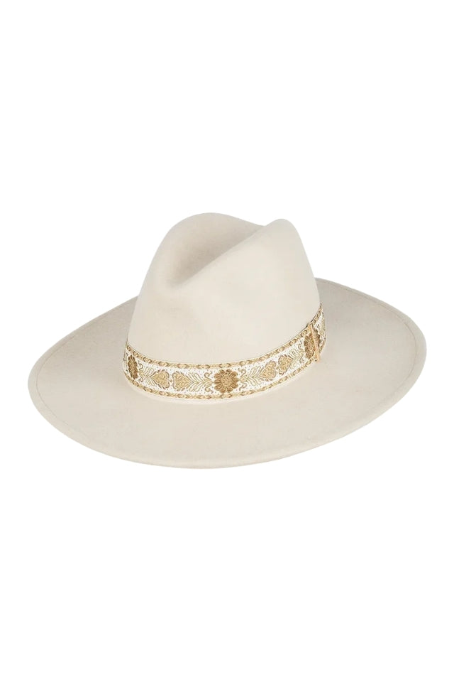 Elwood Mid Brim Fedora - Nude