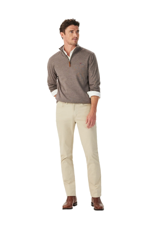 Ernest Merino 1/4 Zip Knit - Nutmeg
