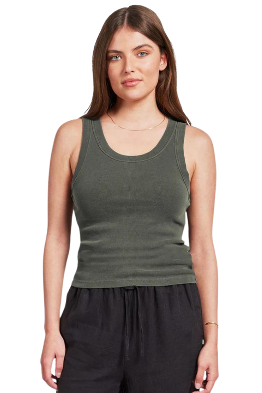 Essential Rib Tank - Smoke Pine