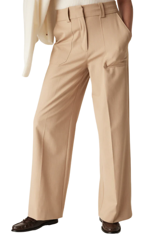 Evie Wide Leg Pant - Light Camel