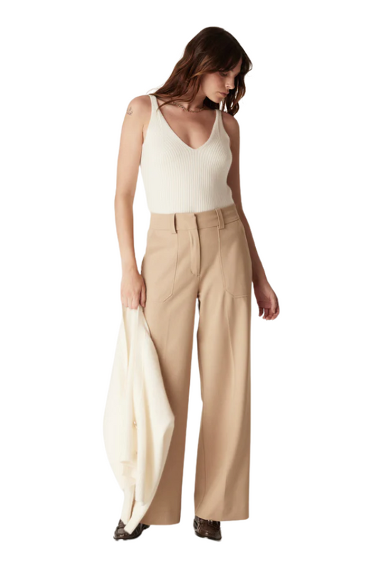 Evie Wide Leg Pant - Light Camel