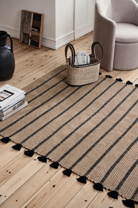 Ezra Rug - Natural, Black