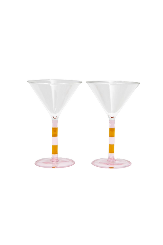 Stripe Martini Glasses Set/2