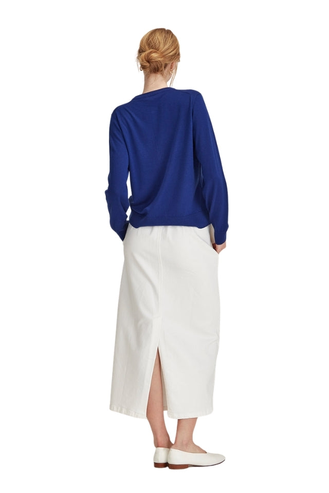 Felicity Merino Cardigan - Cobalt