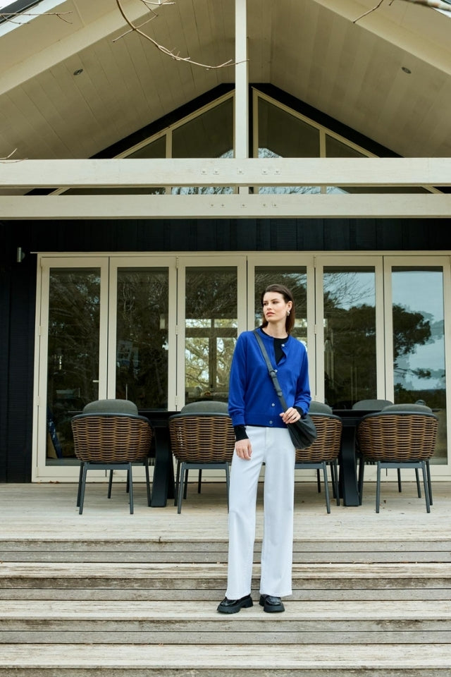 Felicity Merino Cardigan - Cobalt
