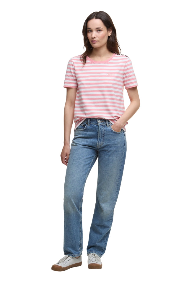 Ferryside Top - Coral Stripe