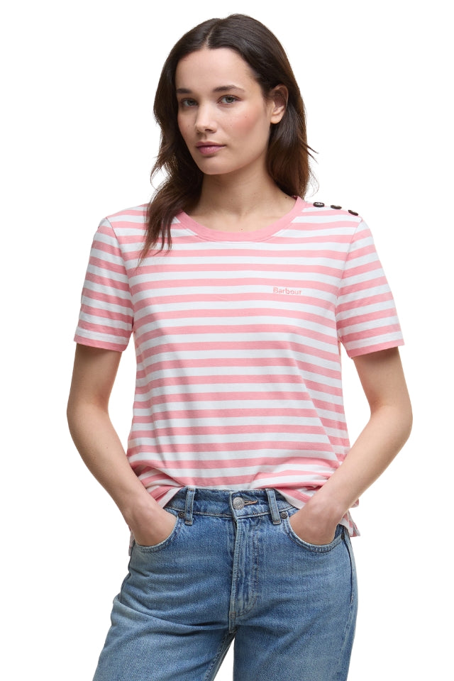 Ferryside Top - Coral Stripe