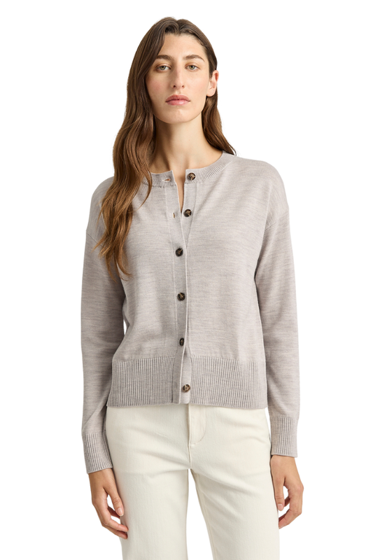 Fine Knit Cardigan - Light Oak