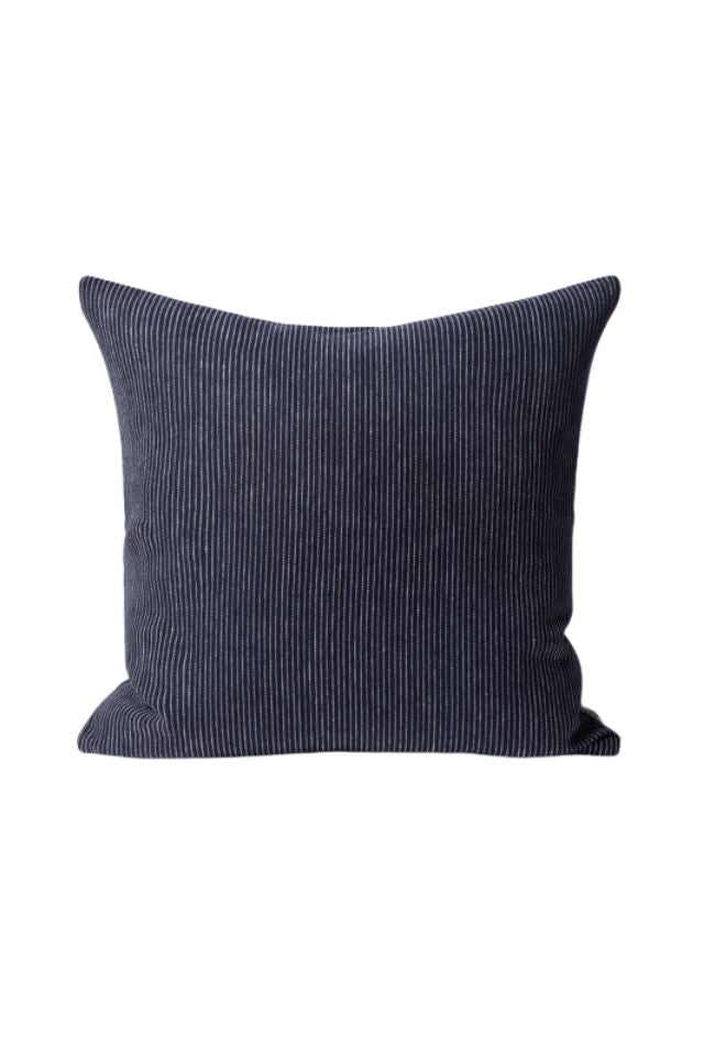 Fine Striped Linen Cushion Cover - Night
