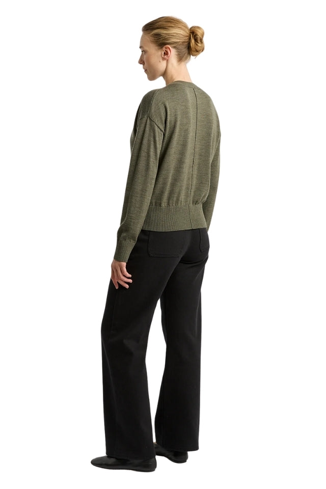 Fine Knit Cardigan - Kale