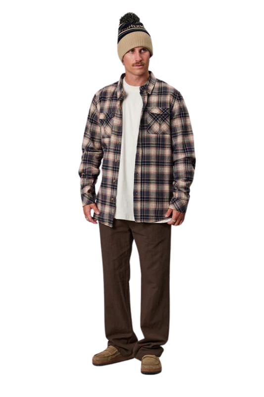 Flanagan flannel shirt - Sand Navy Check