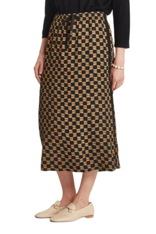 Frances Check Skirt - Black Check