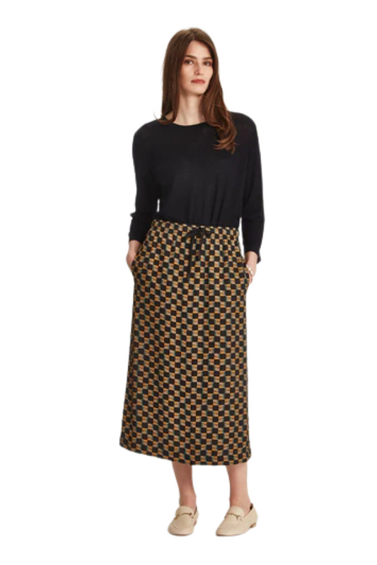 Frances Check Skirt - Black Check