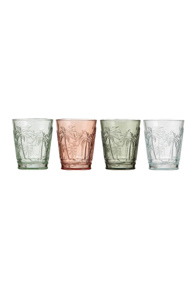 Panama Palm 4pk Glass Tumbler