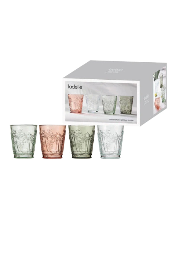 Panama Palm 4pk Glass Tumbler