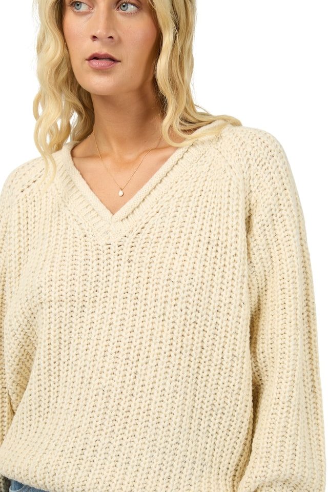 Hali V-Neck Knit - Vanilla