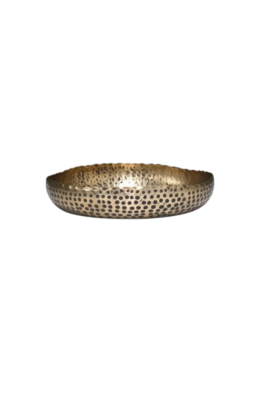 Hammered Low Bowl - Vintage Brass Finish