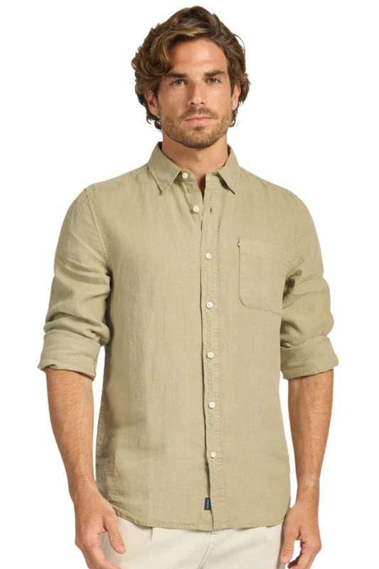 Hampton Linen Shirt - Aloe Green