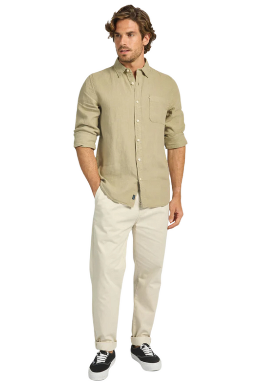 Hampton Linen Shirt - Aloe Green