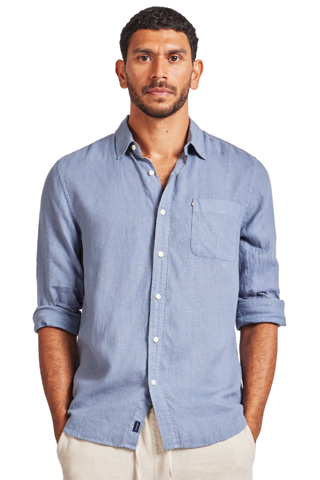 Hampton Linen Shirt - Dutch Blue