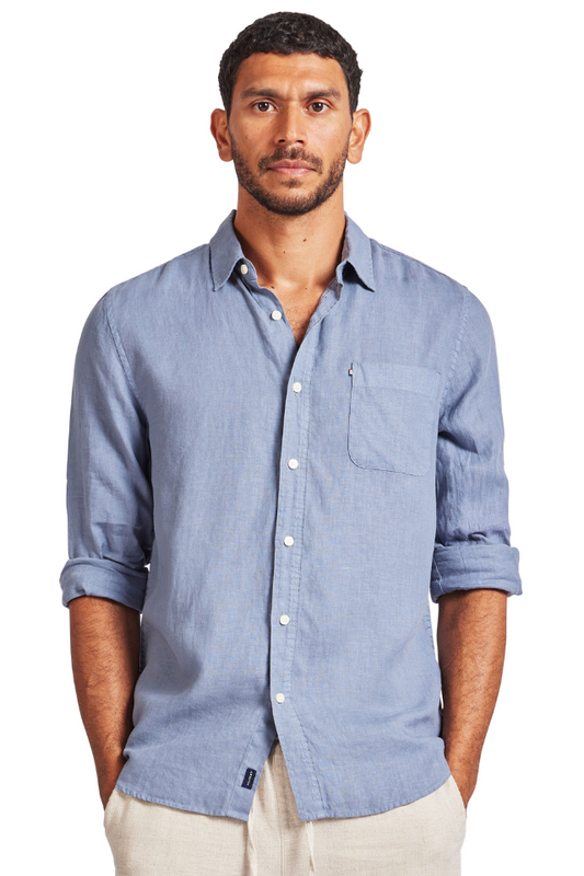 Hampton Linen Shirt - Dutch Blue